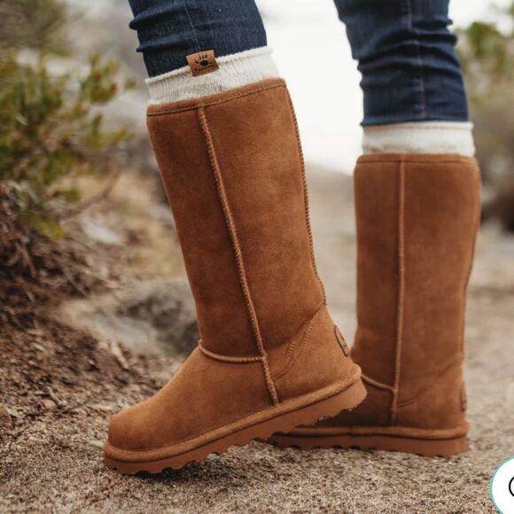 Bearpaw Elle Tall Suede leather sheepskin Boots Women’s size 9/EU 40 - Picture 1 of 10